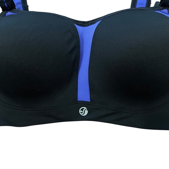 Soma Sports Bra Max Support Contour Underwire Black Royal Blue Size 34D - Picture 6 of 7